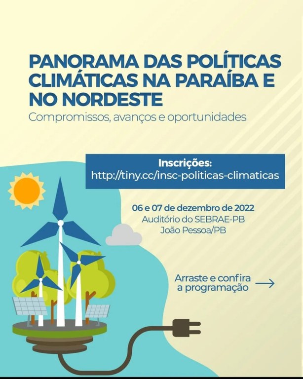 Banner de divulgação do evento, contendo o tema, link para inscrição, data e horário do Encontro.