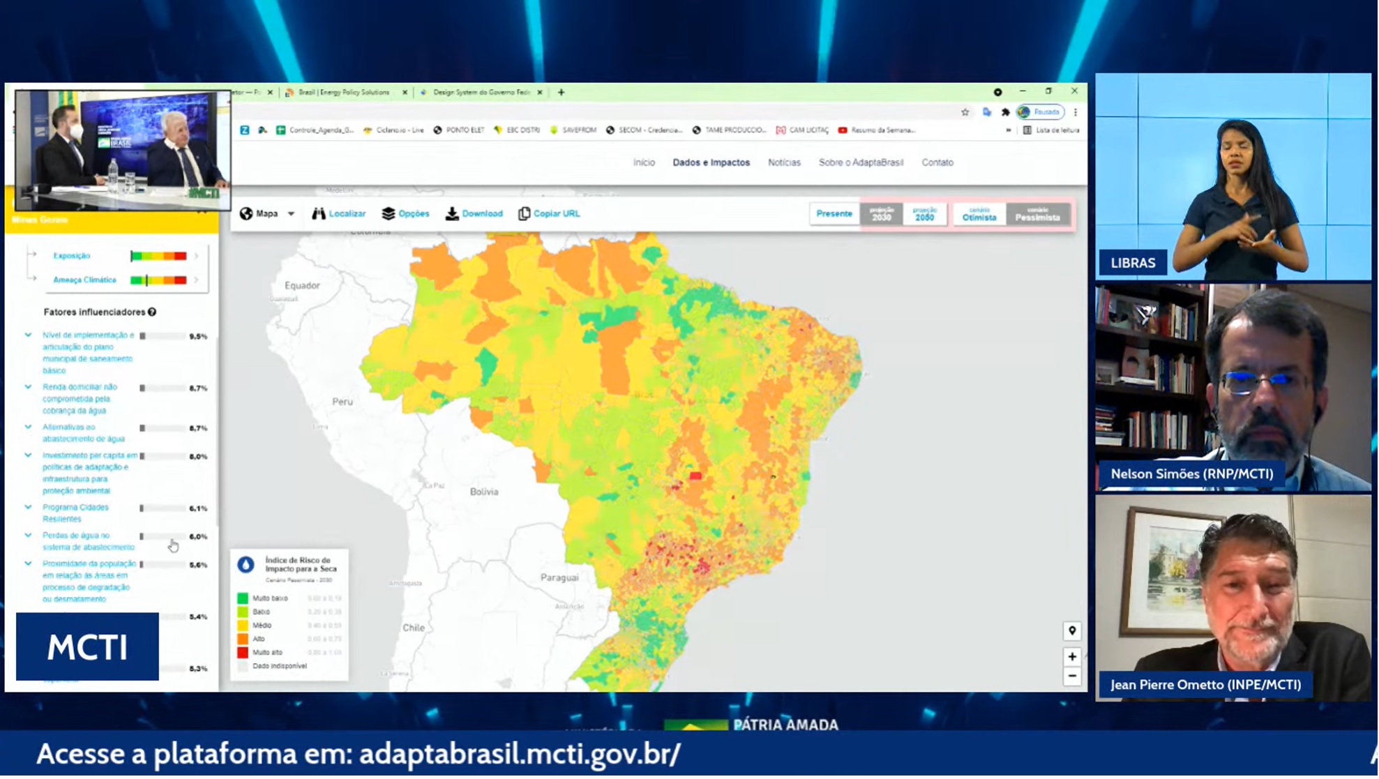 Live de lançamento da versão nacional do AdaptaBrasil MCTI