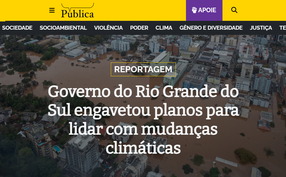 Captura de tela da reportagem no site Agência Pública.