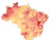 Mapa do Brasil com indicações do aumento de temperatura no território de 1661 a 2020.