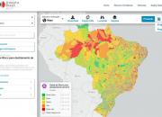 Figura com o mapa do Brasil mostrando índice para deslizamento de terra por município