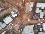 Foto de um ângulo vista de cima da cidade de Juiz de Fora em Minas Gerais após chuvas intensas